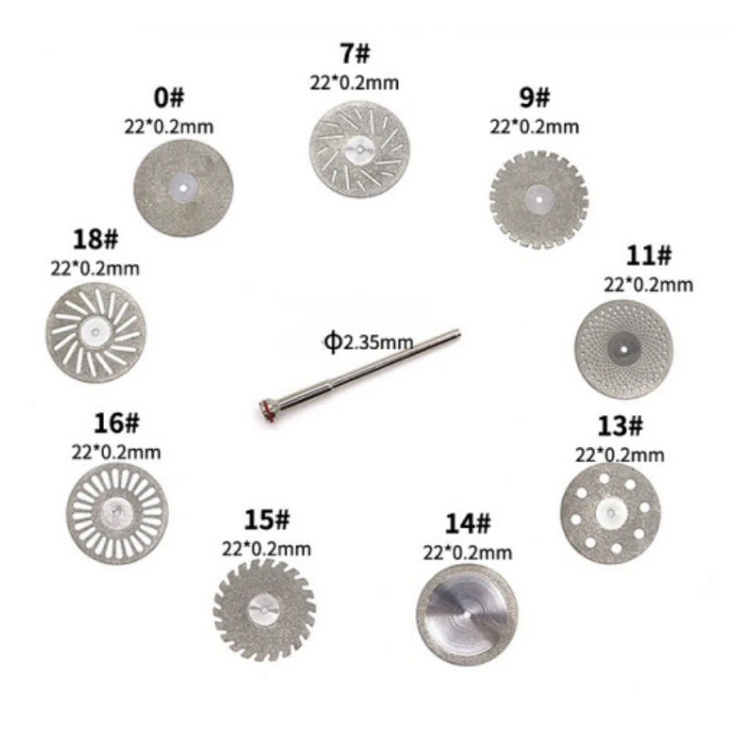 10Pcs Dental Ultra-thin Double Sided Cutting Disc Sand Polishing Grit Disk Wheel for Separating Ceramic Crown Plaster ﻿