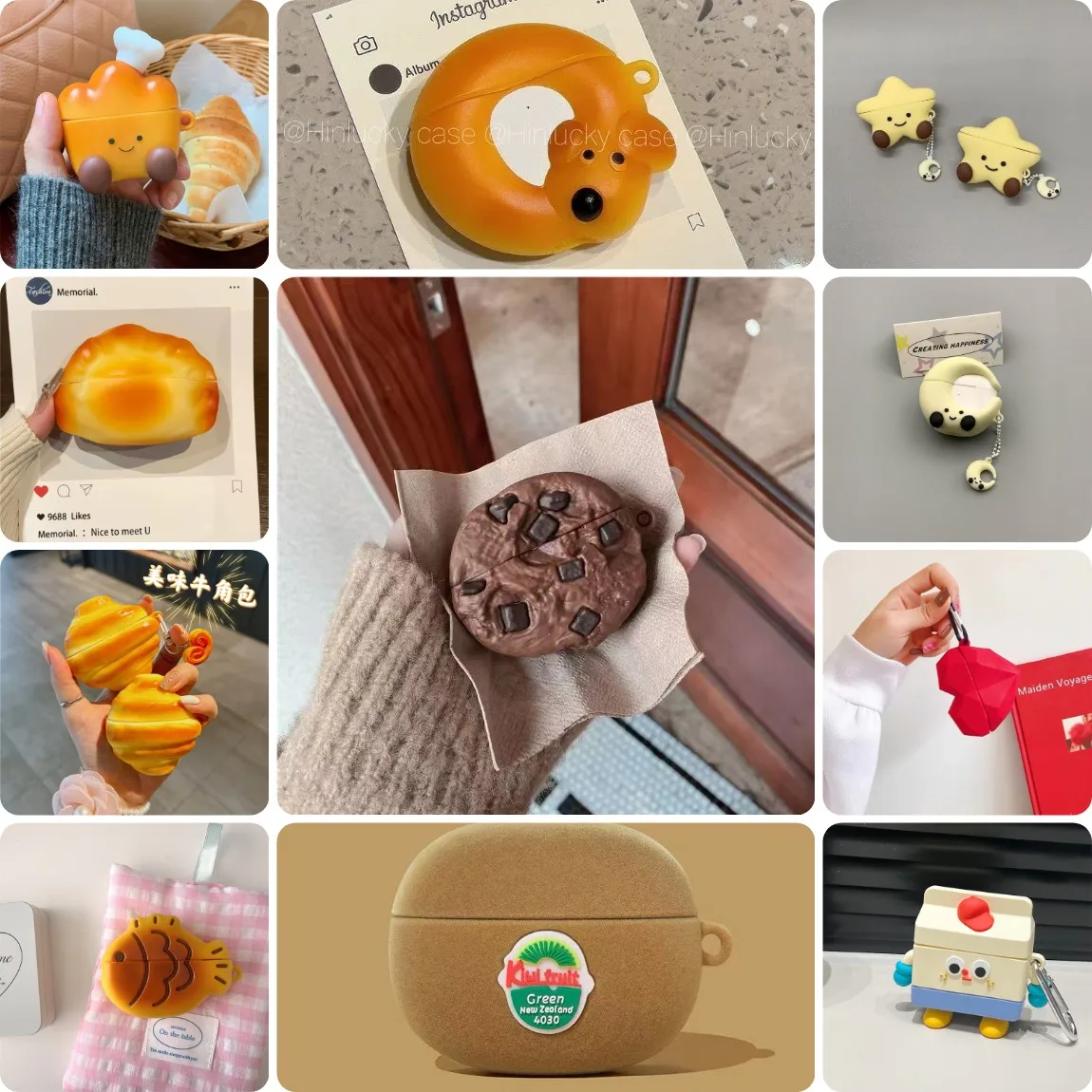 3D Chocolate Cookies Bread Cover for AirPods 4 2025 Cartoon Cute Earphone Case for AirPods Pro 3 Cover Soft Cover for AirPods 3
