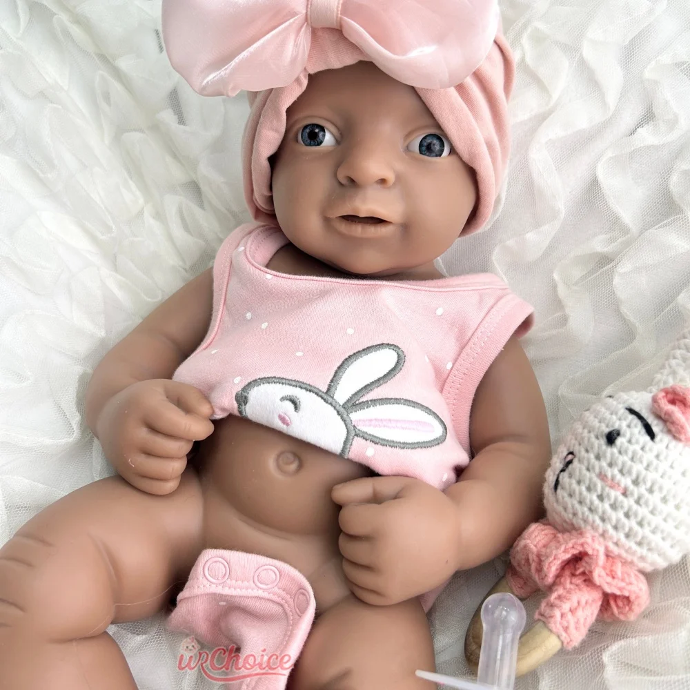 44 cm Niepomalowana, w całości wykonana z silikonu lalka reborn, ręcznie robiona, z obciążeniem, noworodek, lalka artystyczna, prezent dla miłośników lalek.