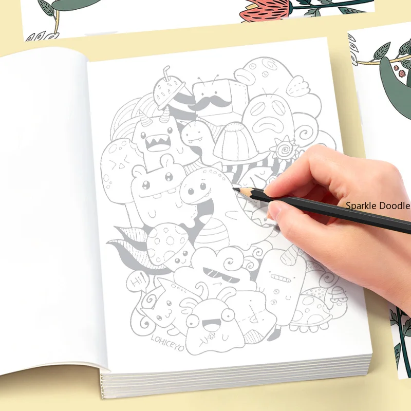 Adult Sketchbook for Line Drawing and Decompression Graffiti Art, Featuring Themes Such As Plants/funny Monsters, Suit As A Gift