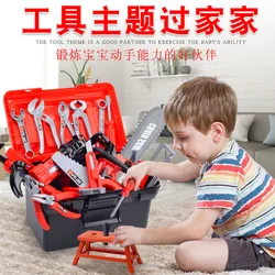 Children's Toolbox Engineer Simulation Repair Tools Pretend Toy Electric Drill Screwdriver Tool Kit Play Box Set For Kids Gifts