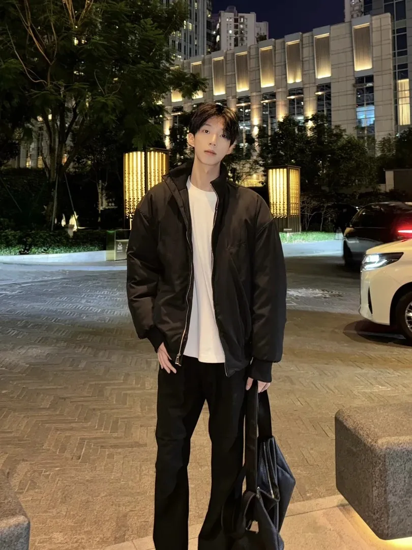 

American Sle Bomber Flight Jaet Men's Thiened Warmth Workwear Cotton Clothes Winter High-End Feeling Cool Outerwear