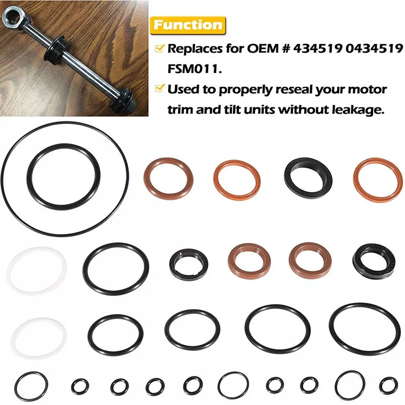 Kit de reconstrucción de junta tórica e inclinación para Johnson Evinrude OMC, reemplazo para 434519 FSM011, 0434519