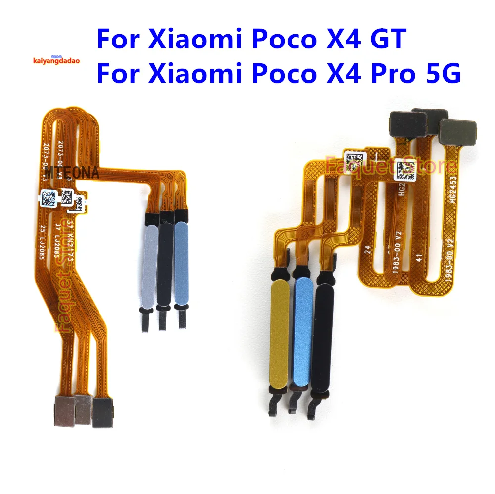 For Xiaomi Poco X4 Pro 5G / X4 GT Power Button Fingerprint Sensor Flex Cable Repair Parts 22041216G 2201116PG