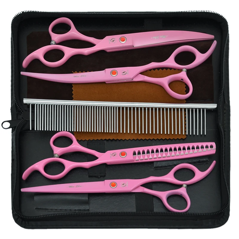 

7 inch Meisha Professional Pet Scissors Dog Grooming Kit Straight Cutting Thinning Curved Haircut Shears Animals Supplies B0036A