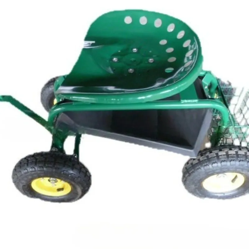 Gardening Car 4 Wheels Movable Garden Seat Car, Outdoor  Work Tool Car Trimmer