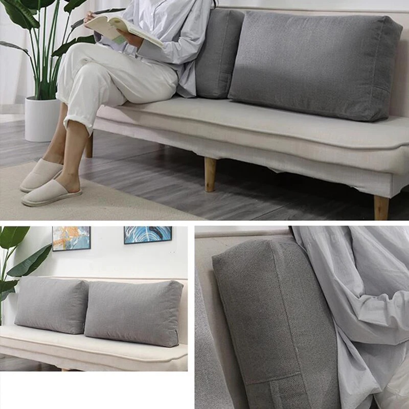 Sofa Back Cushion Cover Linen Breathable Fabric Home Lazy Bedside Backrest Pillow Case Bed Tatami Backrest Cushion Cover