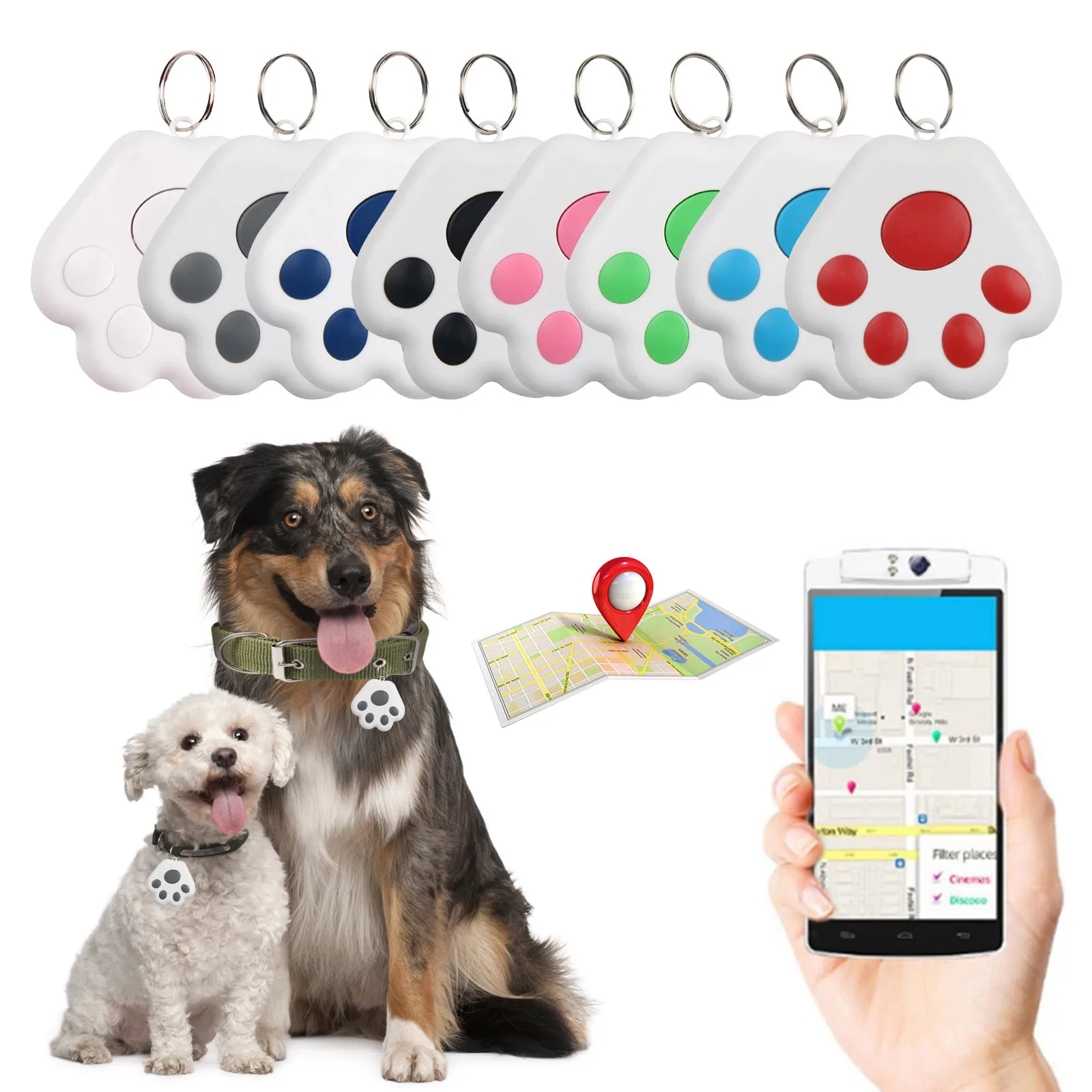 Mini GPS Locator Anti-Lost Device Alarm Wallet Keychain Smart Tag Bluetooth Tracer Keychain Pet Child Luggage Tracker Key Finder