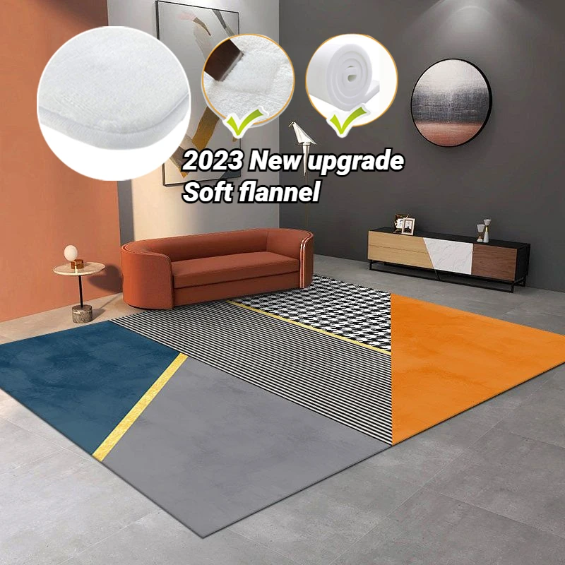 

Orange design living room carpet luxury modern rugs for bedroom Decoration home soft large room area rug IG floor mats 럭셔리 카페트