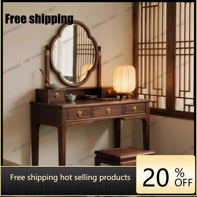 YJ New Chinese-style North American black walnut chest integrated simple bedroom solid wood dresser