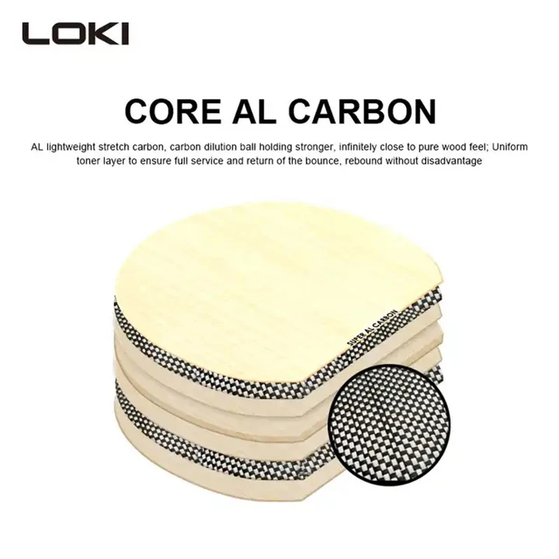 LOKI W81 Golden ALC Table Tennis Blade Professional Outer Blue AL Carbon Ping Pong Paddle Racket for Fast Attack with Loop