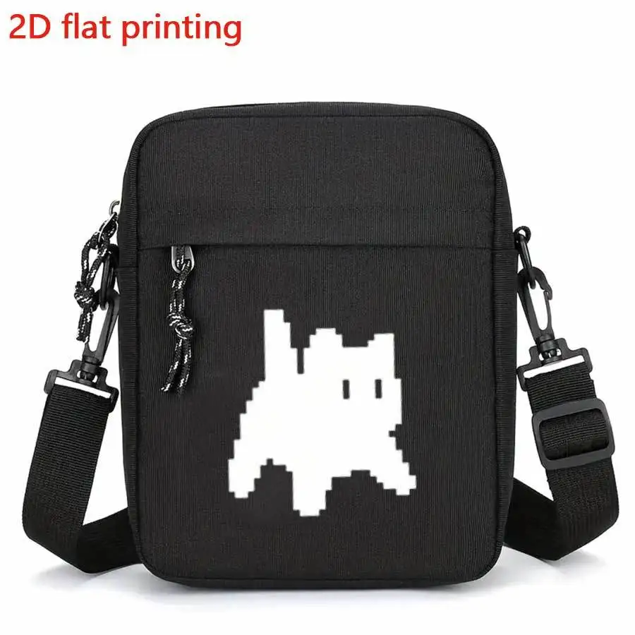 Black Cute Cat Print Crossbody Bag Multi-Functional Phone & Everyday Commute Bag for Men and Women Casual Animal Shoulder Bag