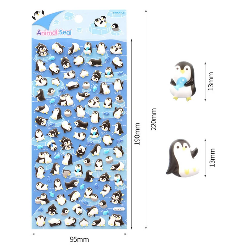 Kawaii Lovely Penguin Panda Stereo 3D Bubble Sticker Diary Sticker Decoration Stationery Stickers