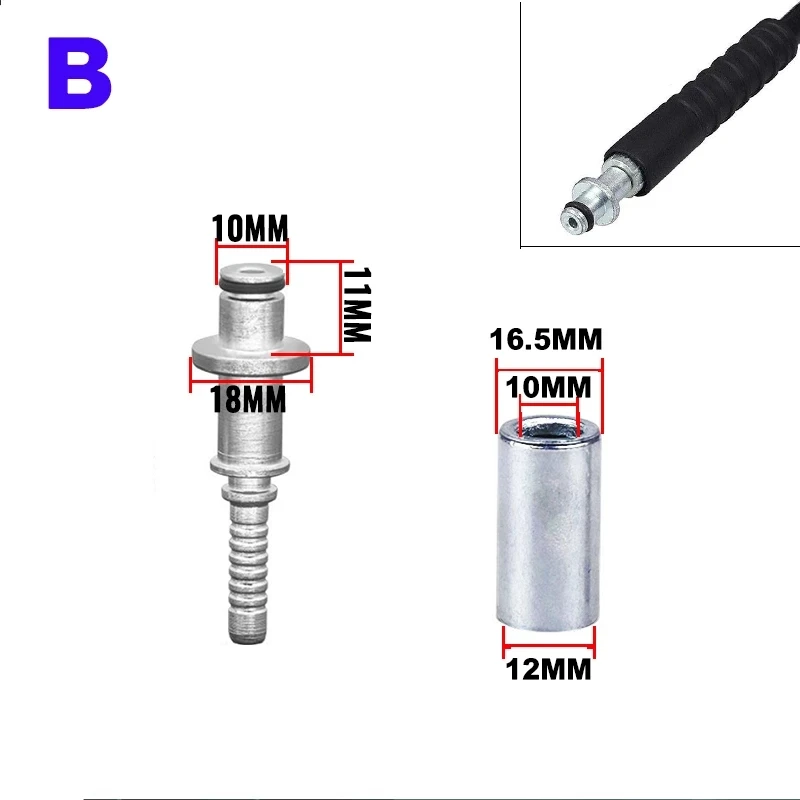 Accesorios de enchufe de manguera de arandela de alta presión con manguito para Karcher, adaptador de conector de reparación de punta de tubería