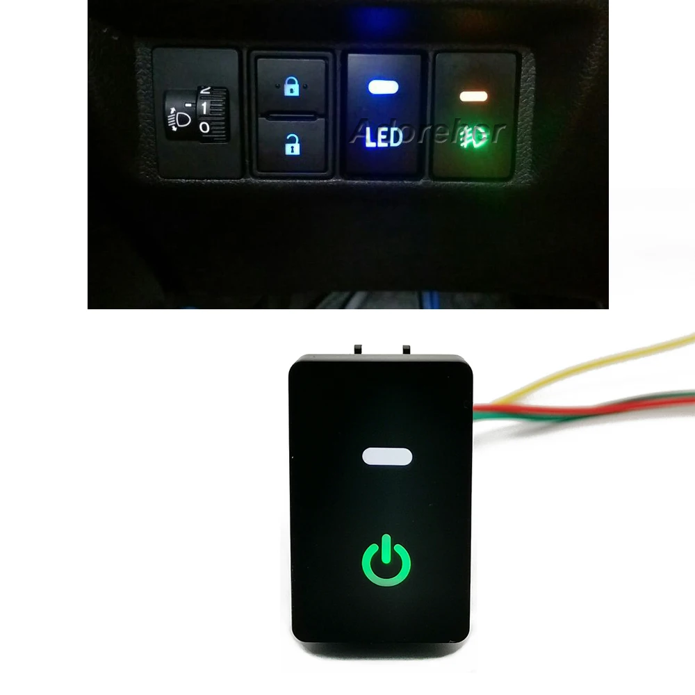 Green Light For Honda Civic 2016 2017 2018 2019 2020 2021 Car Power On Off Switch Button With Connection Wire