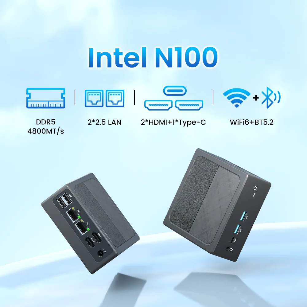 ZXIPC New 12Th Gen Mini Pc Windows11 Intel N100 Processor 8Gb DDR5 4800Mhz 256Gb Pocket 12V Dual Lan Mini Computer