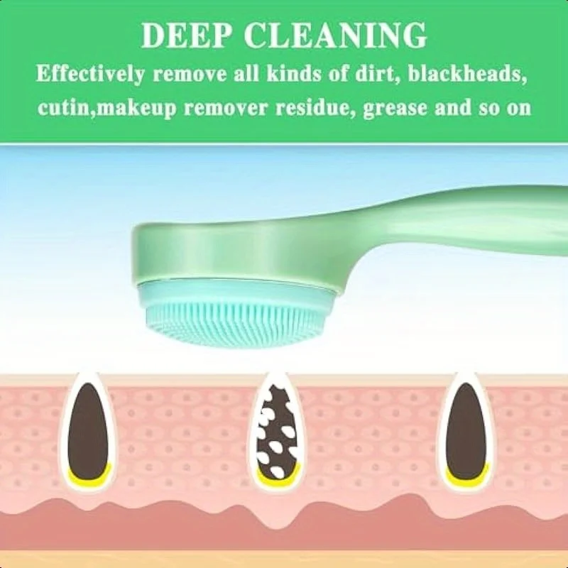 Spazzola detergente Scrubber per il viso Strumenti esfolianti per la cura della pelle Detergente manuale per il viso Gel di silice Massaggio corpo