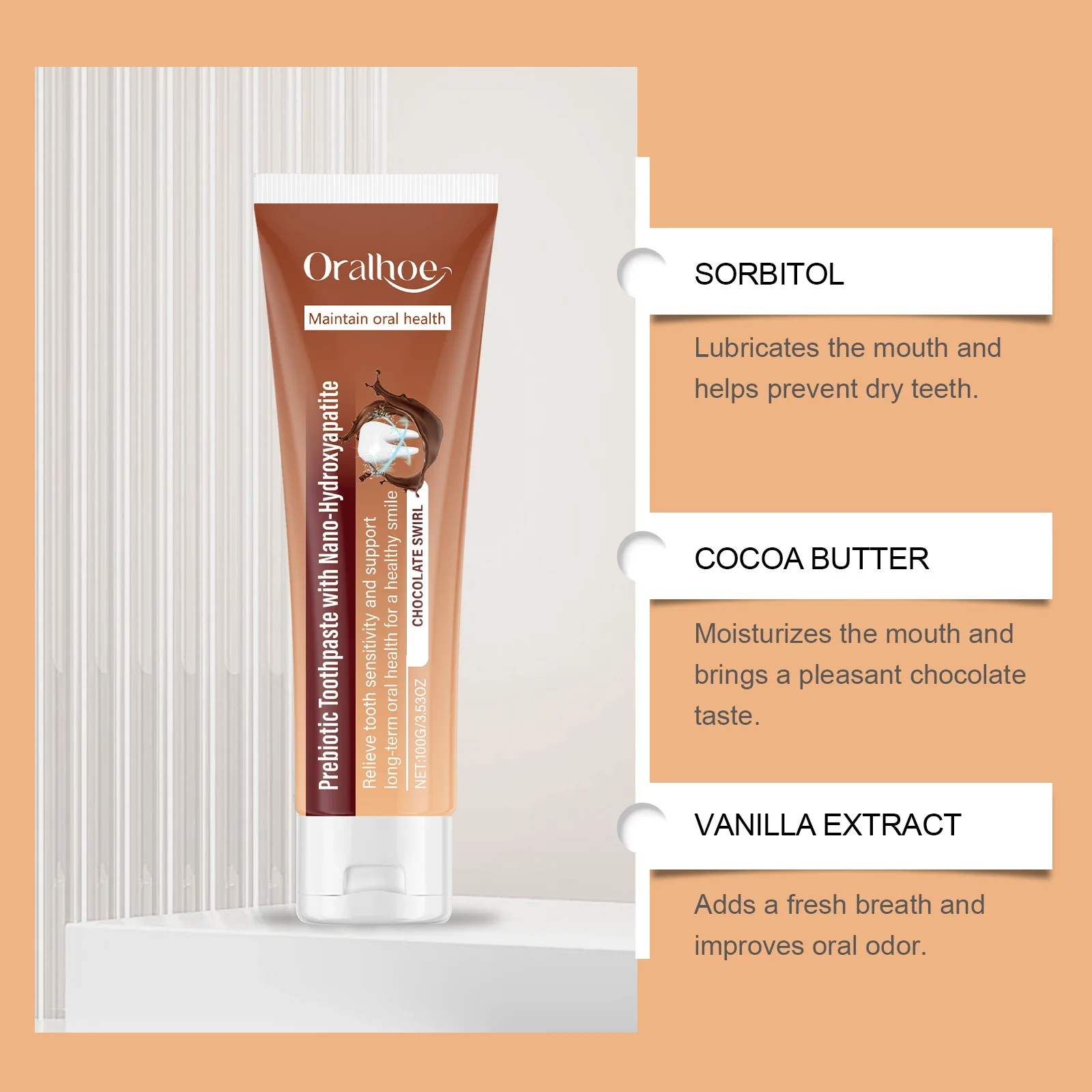 Prebiotic Toothpaste Nano-Hydroxyapatite Relieve Tooth Sensitivity Removal Bad Breath Cleaning Long-term Maintain Oral Health