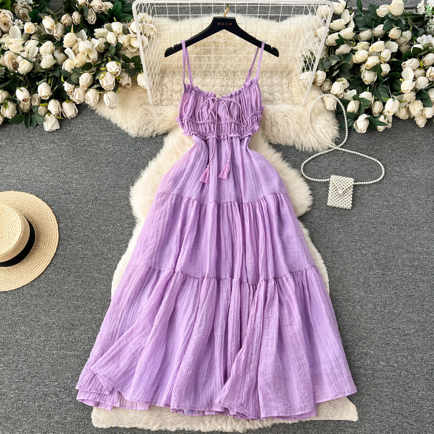 Sexy  Backless High Waist Hollow Bandage Slip Dress Casual A-line Dress Summer Beach Vestidos Women Evening Party Sundress