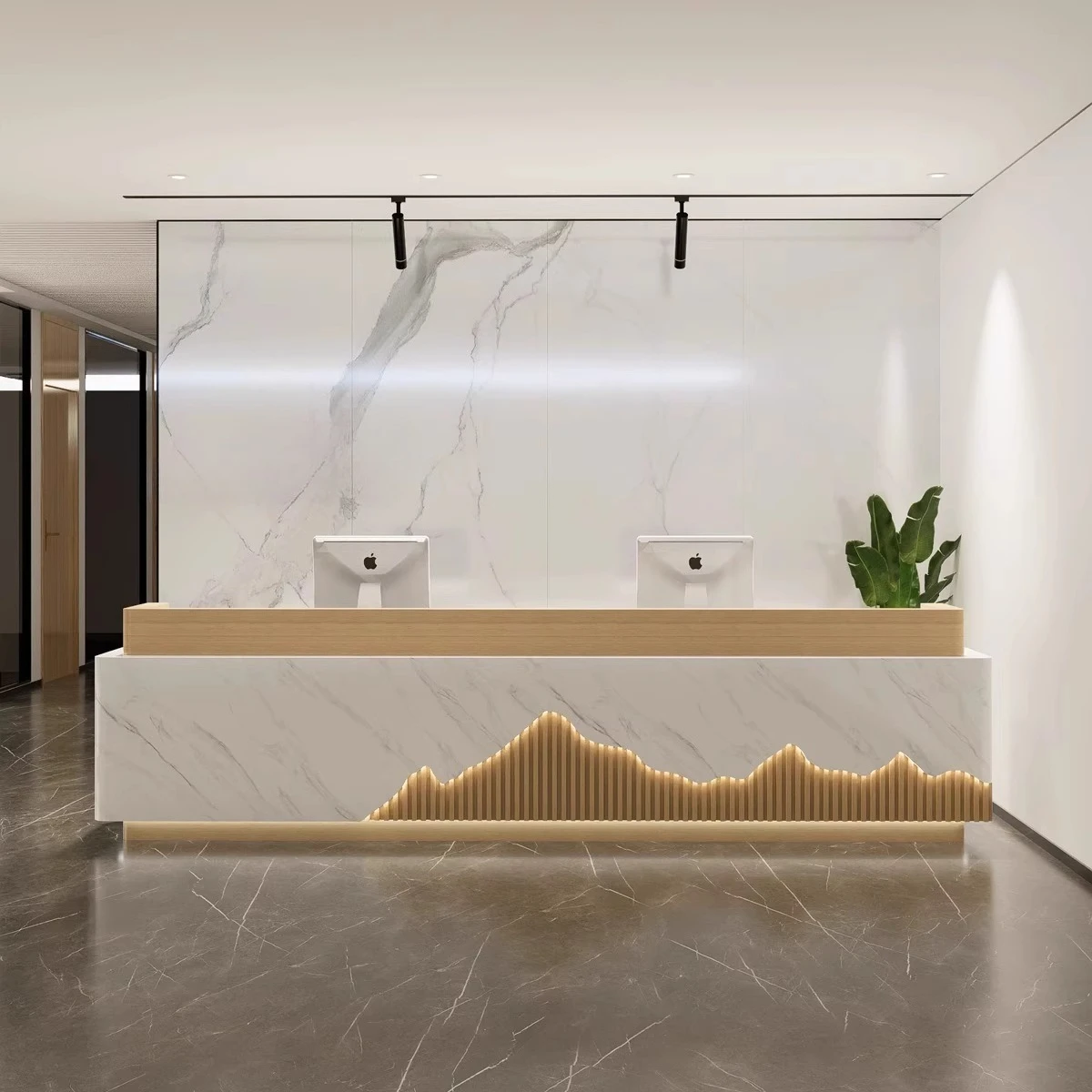 Light Luxury Modern Company Hotel Lobby Reception Desk Sales Department Shops High-end checkout page Information counter Bar