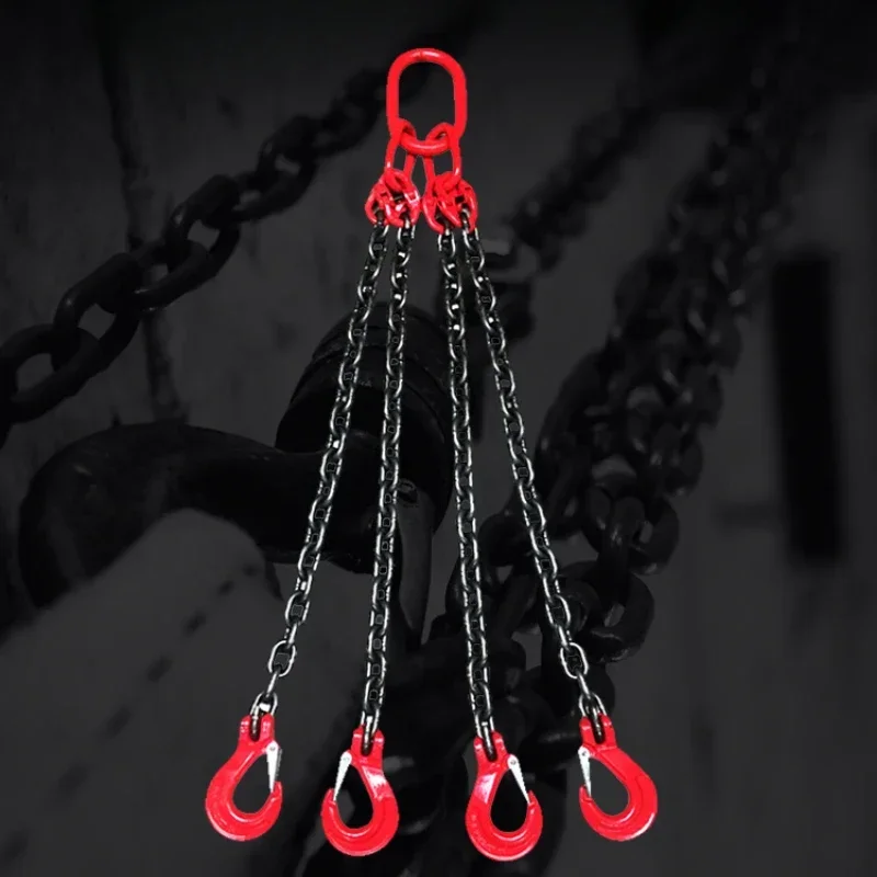 Lifting Chain Crane Hoisting Equipment Steel Chain Lifting Ring Hook Hanging Hook Hoisting Rig Crane Tool