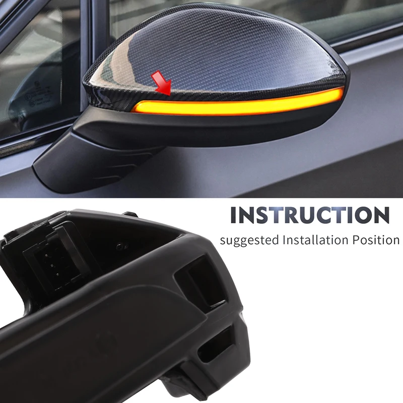 Car LED Side Mirror Indicator, For Golf 8 MK8 GTE GTD 2020 2021 Dynamic Rearview Turn Signal Lights Mirror Blinker