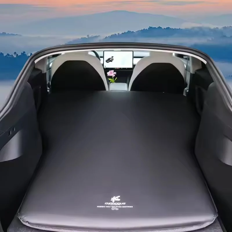 For Tesla Model Y Self-Inflating Trunk Travel Mattress Outdoor Automatic Inflatable Self-Driving Sleeping Pad Car AirCushion Bed
