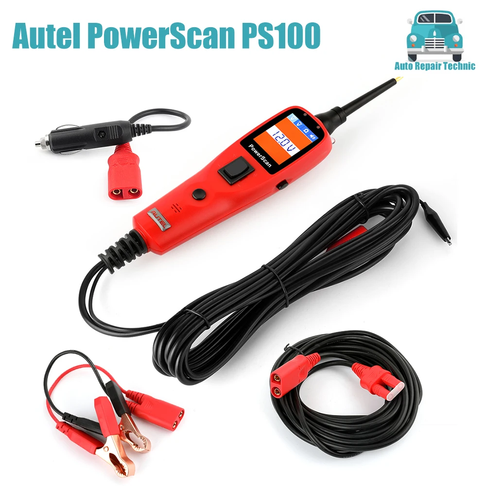 Autel PowerScan PS100 Auto Car Electrical System Probe Kit 12V/24V Circuit AVOmeter Tester Automotive Car Diagnostic Tool