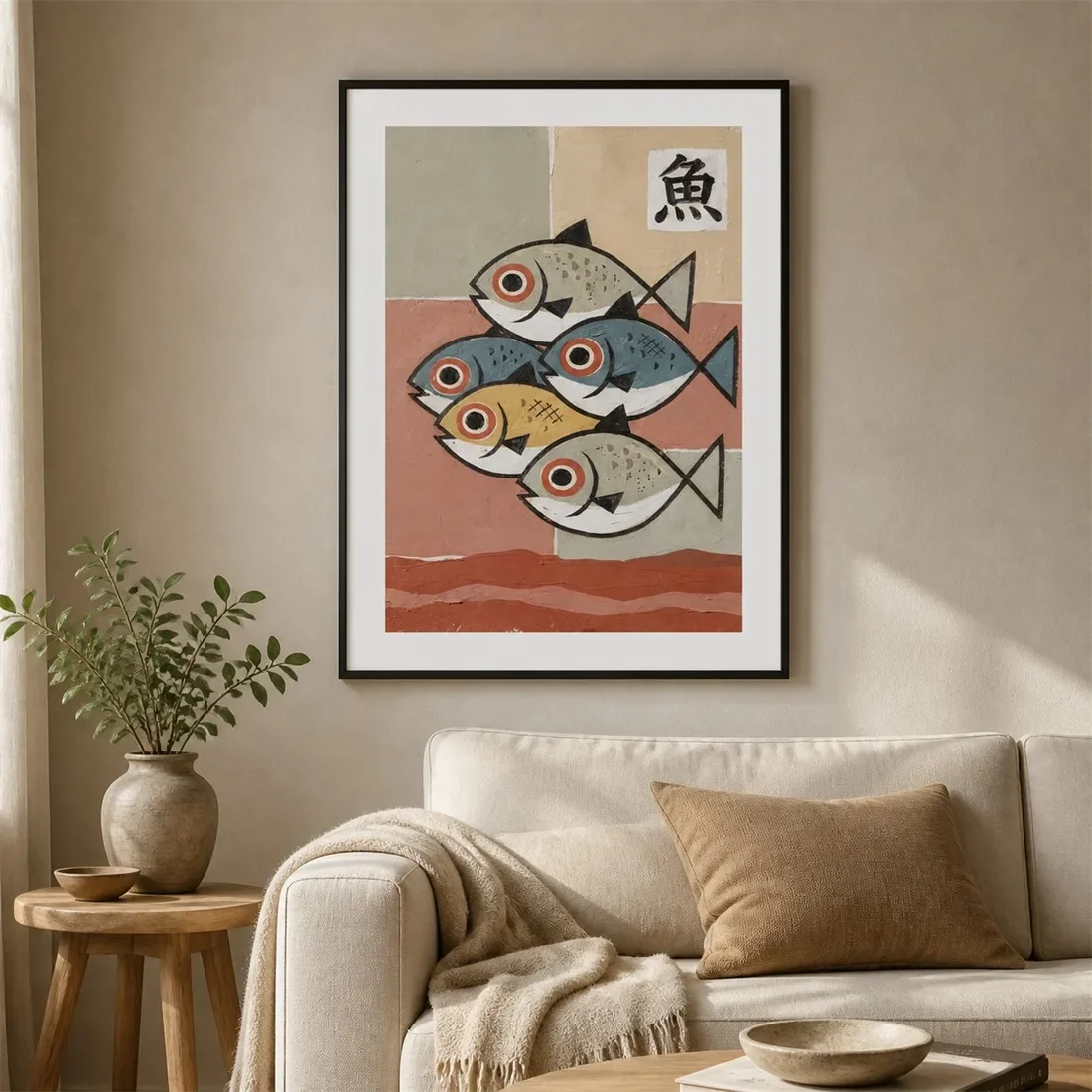 1pc frameless Canvas Painting Fishes In Flux Poster,Canvas Wall Print,Modern Art Illustration,HighGrade Home Decoration Artwork