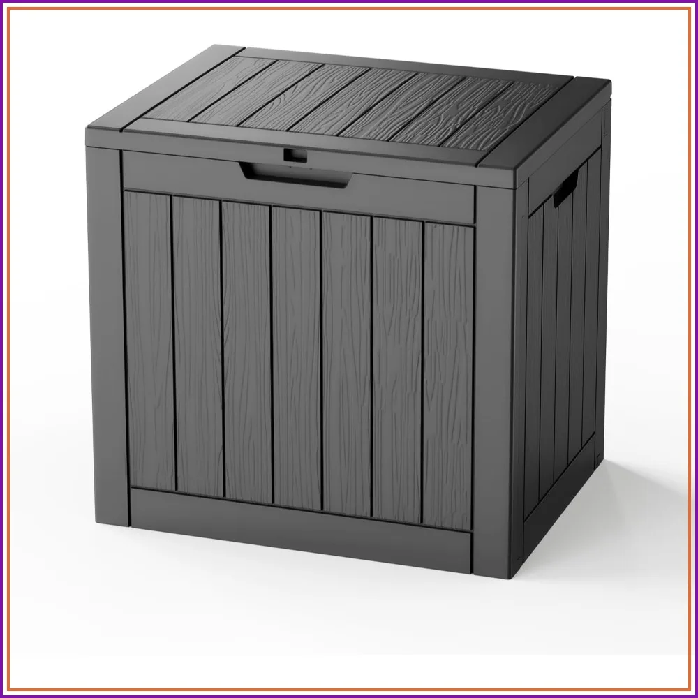 35Gal Outdoor Deck Box Lockable Waterproof Storage for Garden Tools Cushions Black