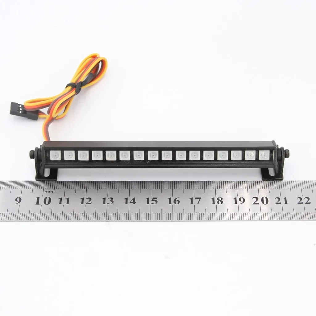 16/22LED Metal Multi-Mode Colorful Roof Lamp Light Bar for 1/10 RC Crawler Car Axial SCX10 90046 D90 Traxxas TRX-4 Upgrade Parts