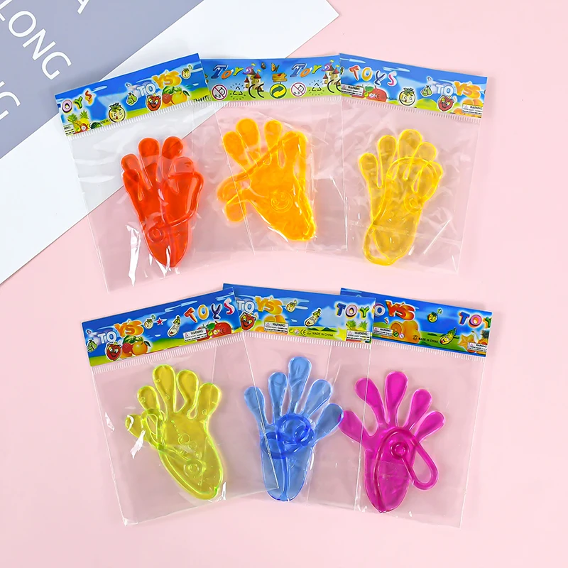 10-50 Pcs Kids Funny Sticky Hands Toy Palm Elastic Sticky Squishy Slap Palm Toy Kids Novelty Gift Party Favors Supplies