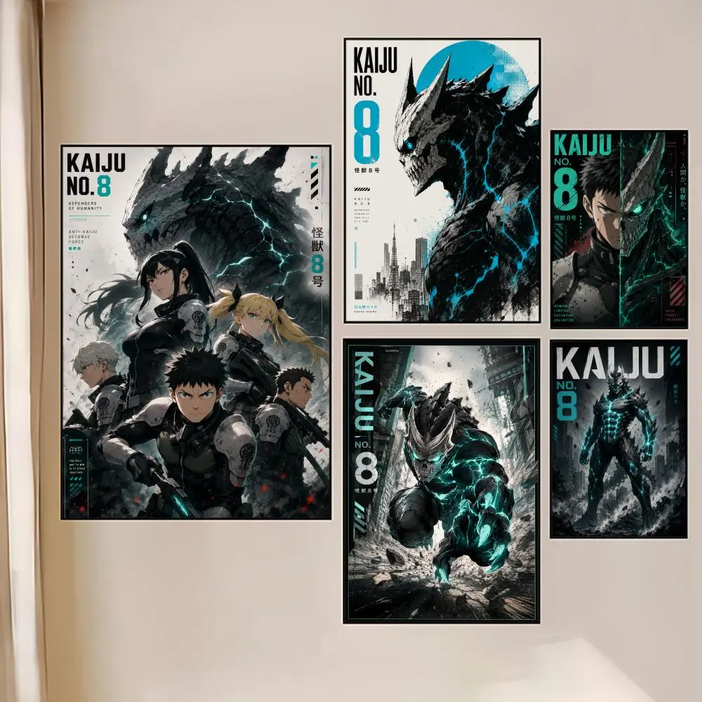 Anime K-Kaiju N-No. 8 Poster Wall Art Poster for  Bedroom Dining Room Living Room Entryway Hallway