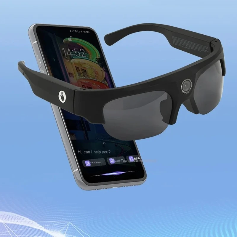 

Wireless Bluetooth Headworn Smart Sport Glasses 256GB Multifunctional Camera Sunglasses for Recording