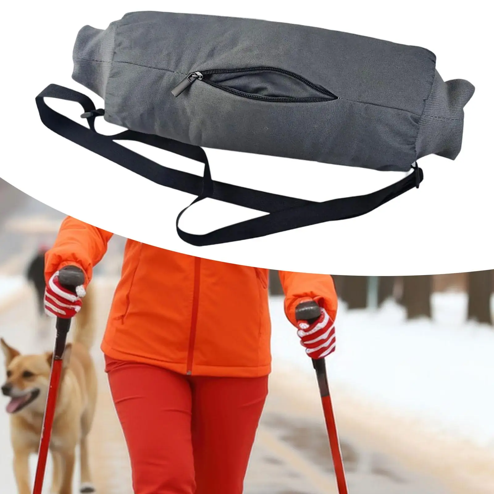 Hand Warmer with Adjustable Strap with Zipped Pocket Portable Glove Hand Muff for Baseball Men Women Hiking Backpacking Soccer view 4
