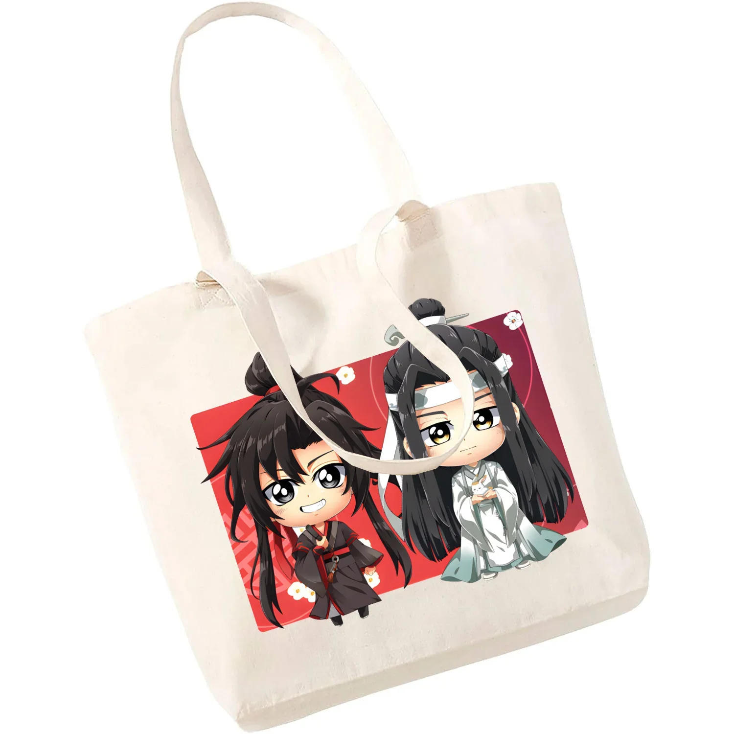 Mo Dao Zu Shi The Untamed  Lan WangJi Wei Wu Xian Tote Bag Unisex Canvas Bags Shopping Bags Printed Casual Shoulder Bag Foldable