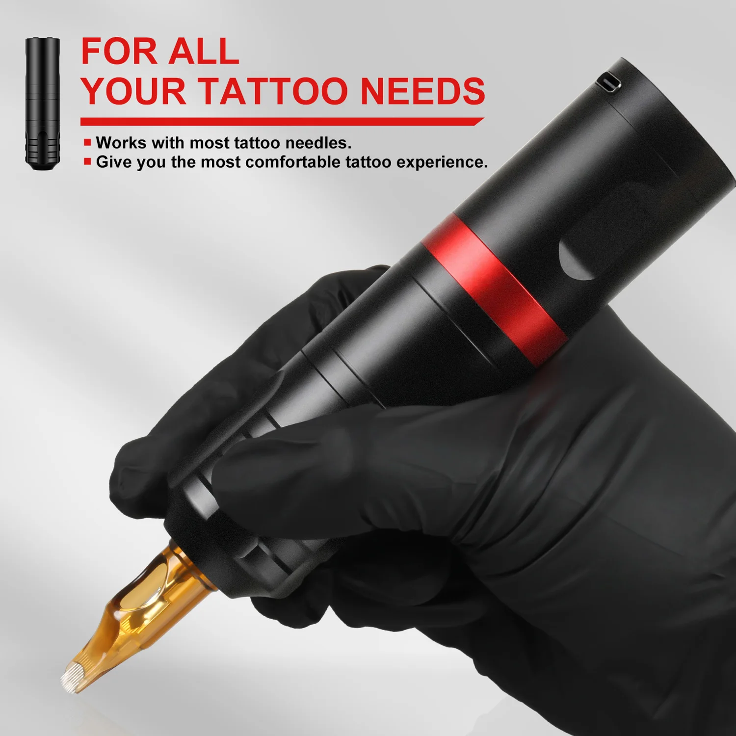 Black/Red Wireless Tattoo Machine Pen Professional  Tattoo Gun Digital Display Powerful Motor Tattoo Pen For Tattoo Artist Body