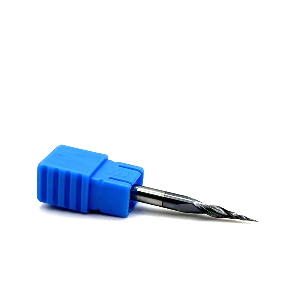 

JERRAY HRC55 Радиус = 0,1 мм твердосплавные конические сферические концевые фрезы для обработки древесины Фрезерный хвостовик с ЧПУ D4 мм