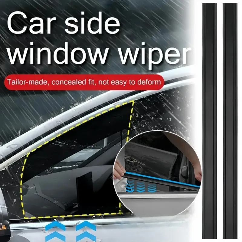 

1/2pcs Car Universal Side Window Wiper Removes Water Mist and Rainwater From The Window Glass with Double Scraping Rubber Strips