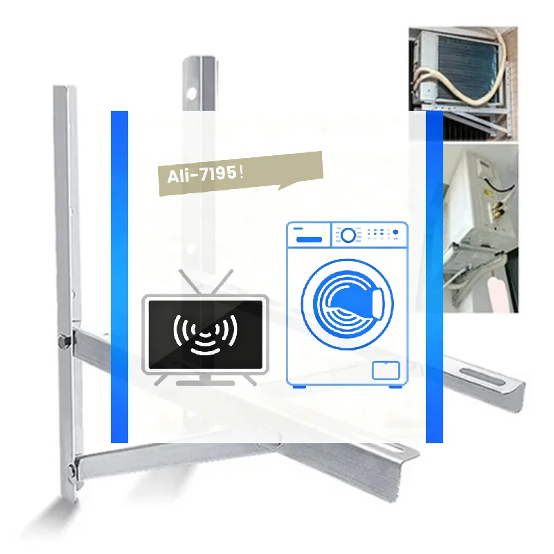 Aircon Bracket:1Pair Universal Aircon Bracket 1-1.5Hp 304 Stainless Steel Air Conditioning Bracket Heavy Duty Adjustable Easy B