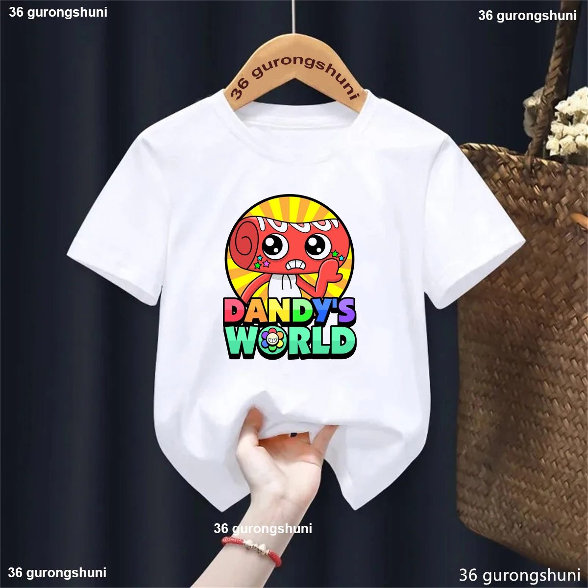 Funny Dandys World Children T-shirts Kawaii Cartoon Printed T-shirt Baby Boys Casual Short-sleeved Top 2025 Summer Kids Clothes