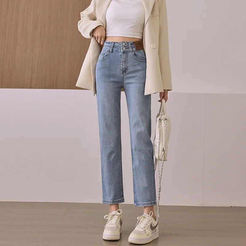 Fit High Waist Jeans for Women 2023 Straight Leg Denim Trouser Stylish Pipe Flattering Look Pantalon Vintage Mujer Clothing