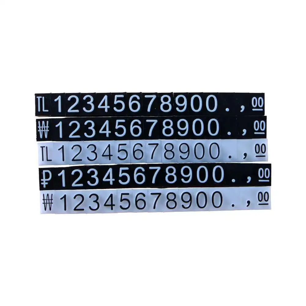 RUB ₽，$，€，£ ,Numerals Price Tag Cube Numerals Price Tag Number Digits Tag Sia Watch Jewelries Pop Pricing Display Stand 4x6mm