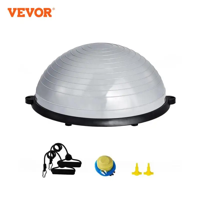 

VEVOR 23/26 inch Half Exercise Ball Trainer Balance Ball Trainer 660lbs Capacity Stability Ball Yoga Ball with Resistance Bands