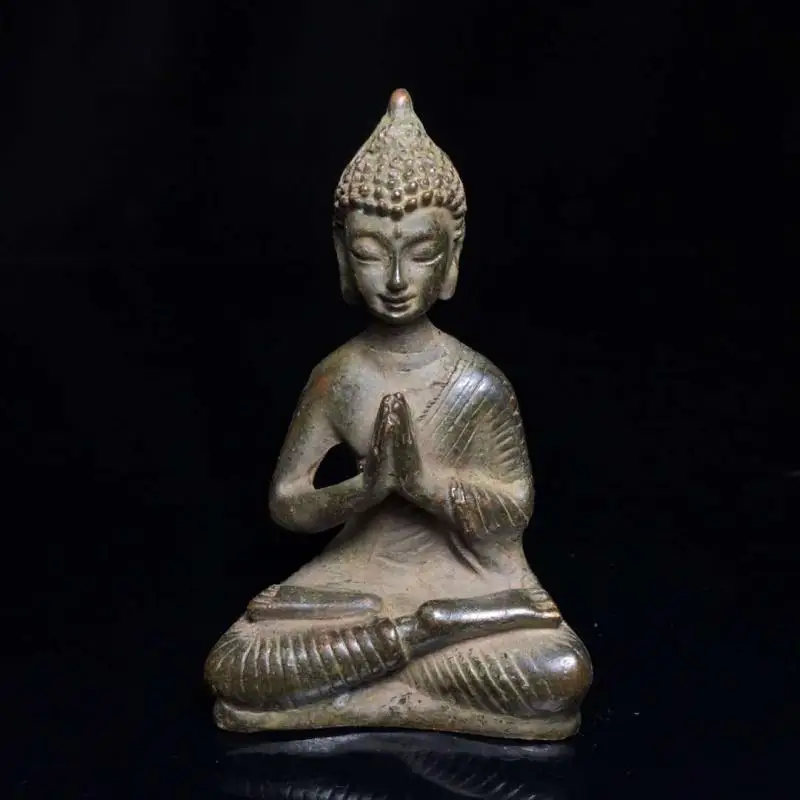 Collect China Tibet Buddhism Bronze Pocket Buddha Tantric Buddhism Amitabha Buddha Statue