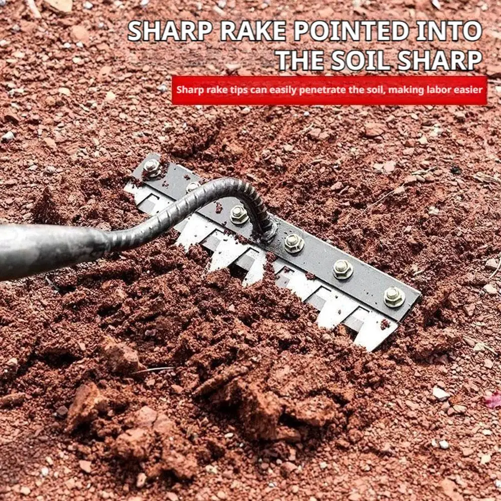 5/6/7/8 الأسنان الزراعية أشعل النار التربة تخفيف إزالة الأعشاب الضارة أداة المنغنيز الصلب حديقة إزالة الأعشاب الضارة أشعل النار متعددة الاستخدام مجرفة القش الزراعية