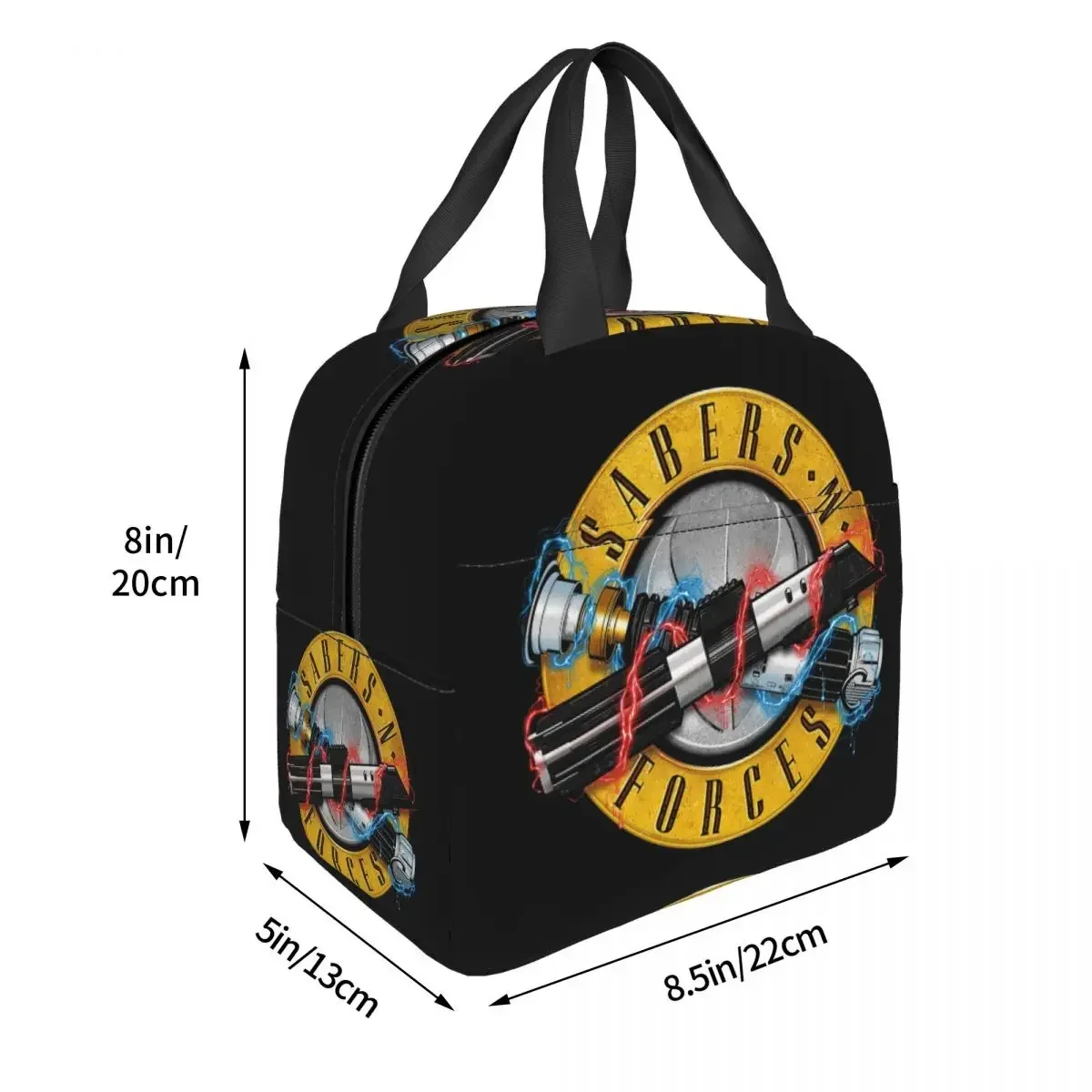 Guns N Roses Lightsaber Merch Bolsa de almuerzo portátil con aislamiento de lona Bolsa térmica para comida Picnic Fiambrera