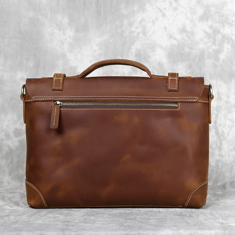 Retro Leder herren Handtasche Top Schicht Rindsleder Aktentasche Crazy Horse Leder Messenger Schulter Große Kapazität Computer Tasche NZPJ – Detail 21