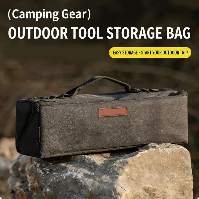 Camping Stake Organizers Bag with Zippered Divider Storage Heavy Fabric Tool Case for Tent Stakes and Outdoor JOME