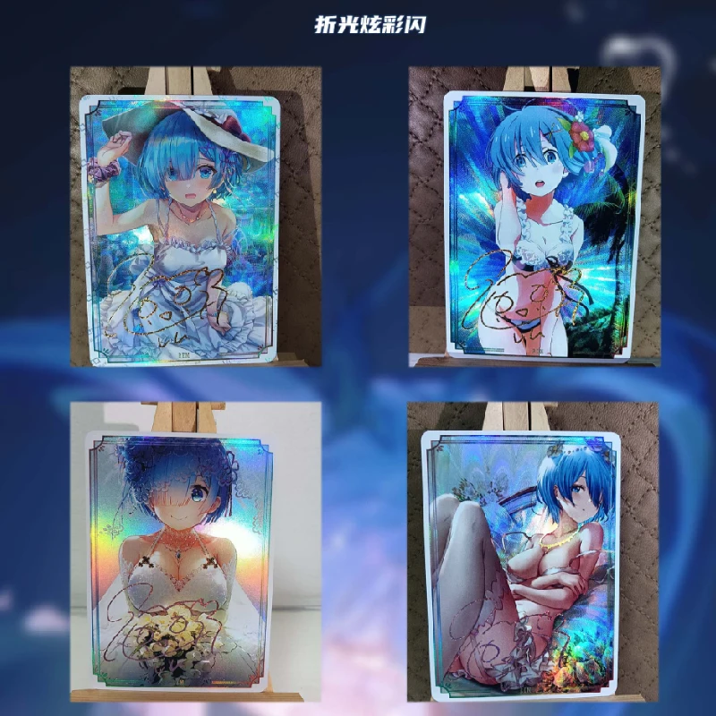 Re:life In A Different World From Zero Anime Characters Ram Rem Emilia DIY Homemade Collection Card Christmas Birthday Gift Toys